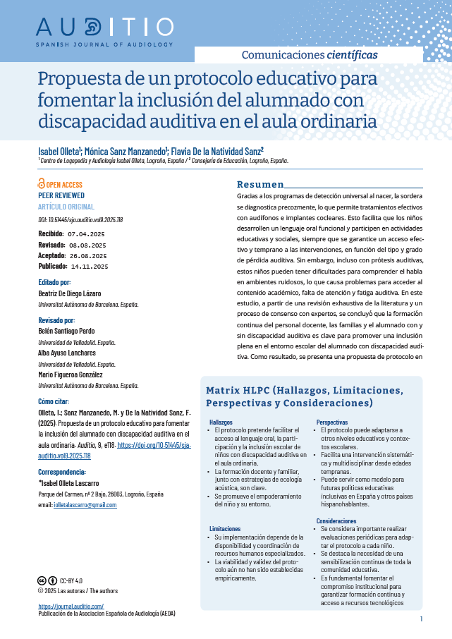 Portadilla Auditio e118 ES